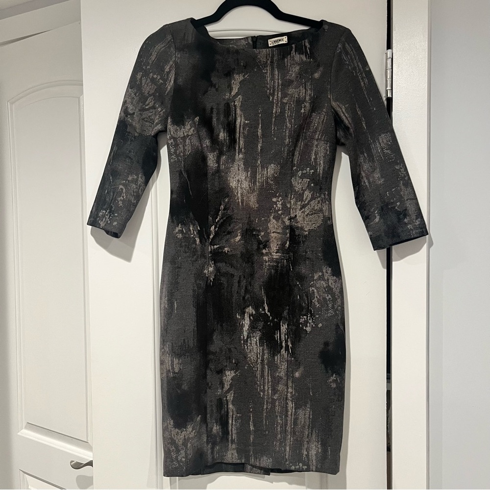 L'Agence Graduation cocktail Dress Womens 4 Black And Gray Knee Length Formal